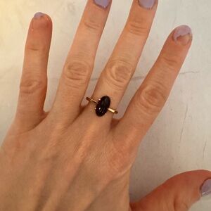 14k Yellow Gold Cabochon Garnet Ring